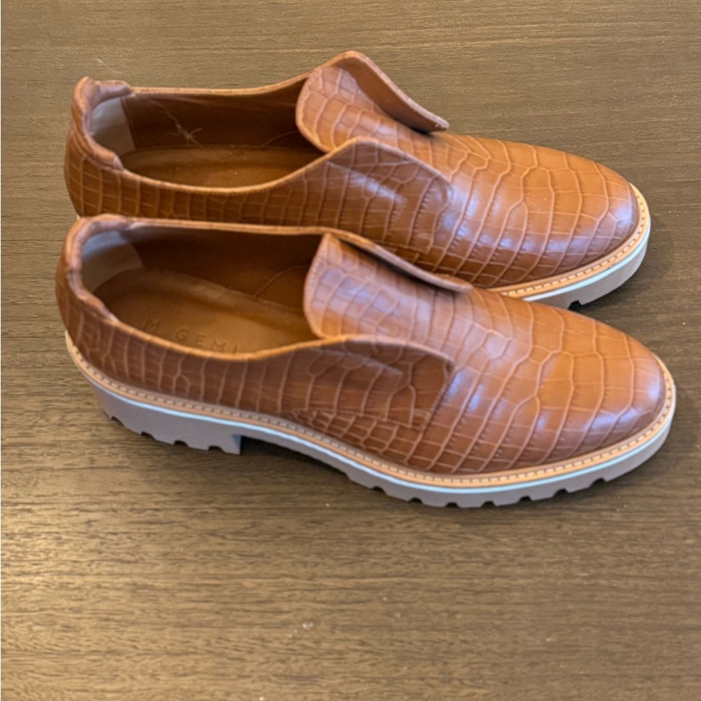Like New! M. Gemi Brown Loafers with Textured Leather Upper & Lug Sole Sz. 11/42